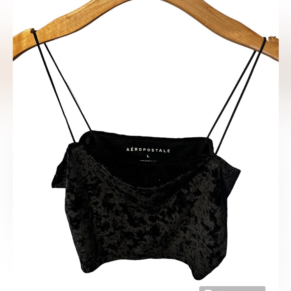 BLACK VELVET CROP TANK